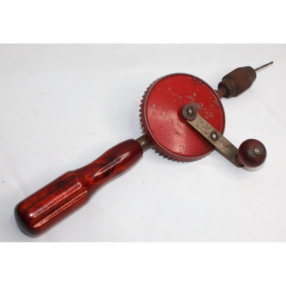 Eggbeater Hand Drill 1948-56 Millers Falls No.2500B Mahogany Handle Vintage Tool